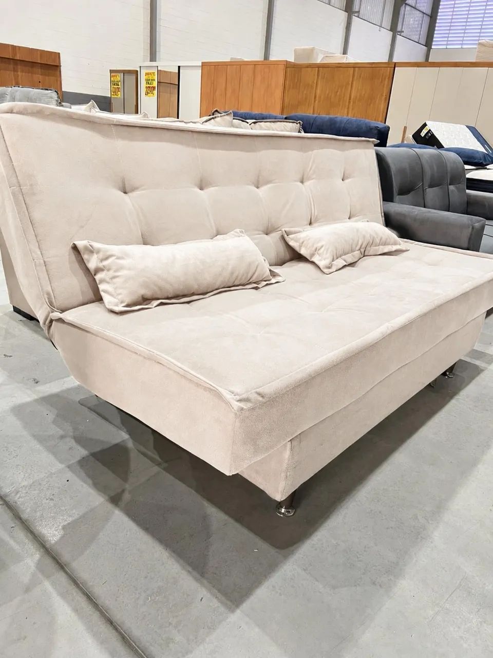 Sofá Cama Bege Novo MOSTRUÁRIO 