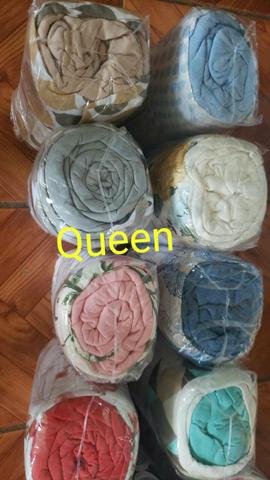 Lençol pra cama queen com 3 peças de algodáo - Foto 2
