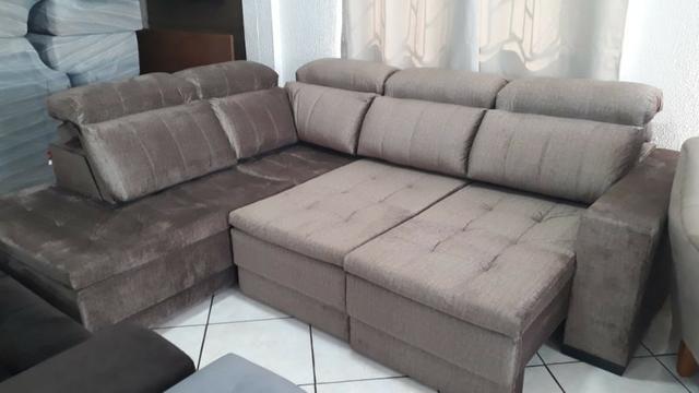 Sofá de canto 2,35 x 2,80 Retrátil e Reclinável com chaise - Foto 4