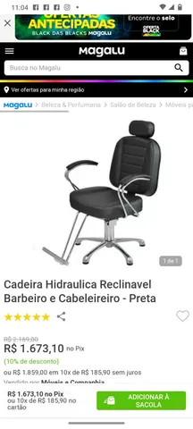 Cadeira de Barbeiro Hidráulica, Cadeira Usado 81642452