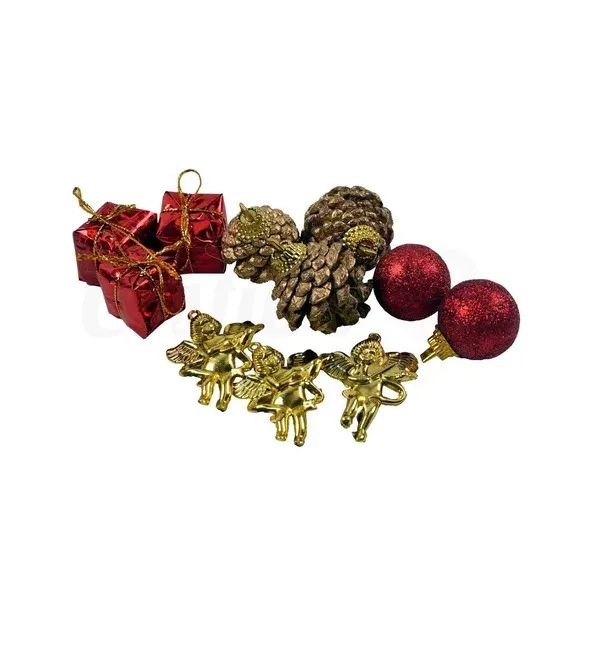 Enfeite Pendente 12pçs Wf * Anjo Bola Pinha Presente