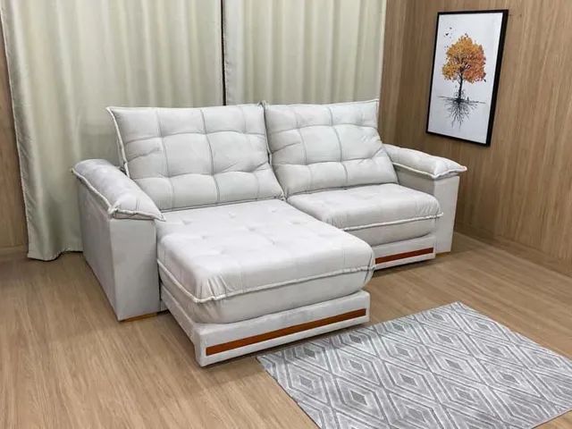 Sofá Retrátil Reclinável Retrô  2,50m Molas Ensacadas/D33 a76 - Foto 3
