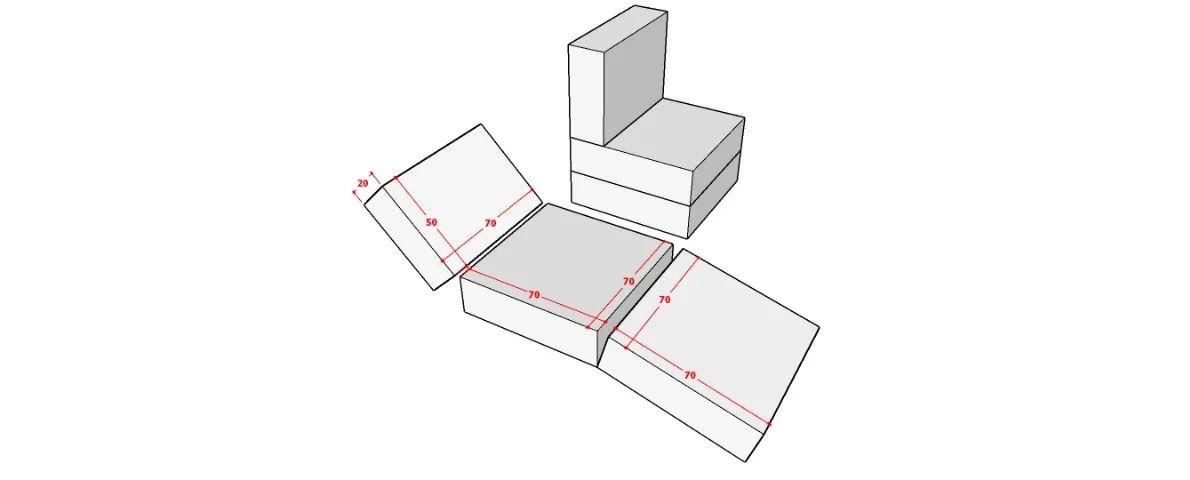 Sofá cama dobrável 3 em 1 medidas 1,90 x 1,40 x 0,20 (sem uso) - Foto 5