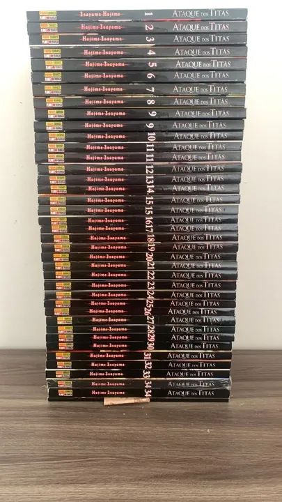 Coleção completa ataque dos titans 1-34+capa variante e manga levi+outside e inside  - Foto 2