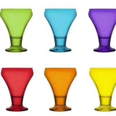 Jogo de Taças Arco-Íris para Sorvete e Sobremesa 305ml 6 Unidades - Vitrizi