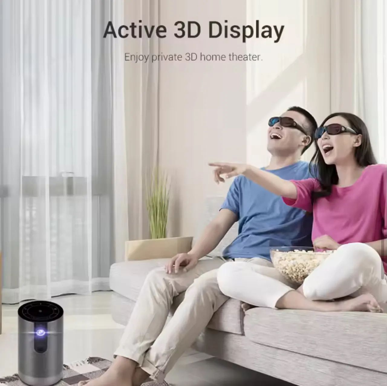 Projetor 4K 3D Portátil  com Bateria de 8000 mAh - Foto 2