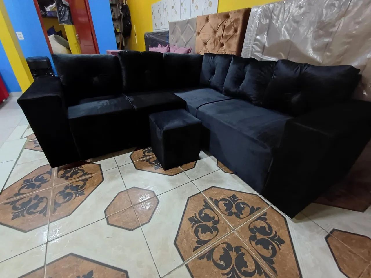 Sofá de Canto Preto - Foto 4