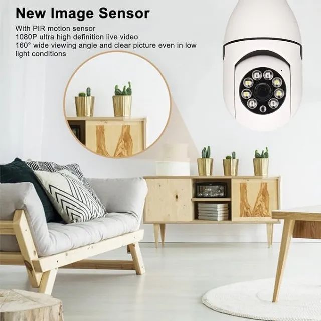 Câmera De Segurança IP Smart Wifi Lampada - Foto 3