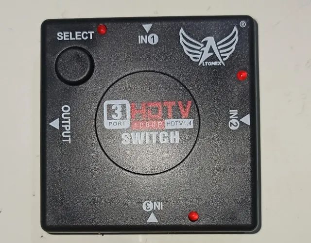  Switch Hub Hdmi 3 Em 1 Chave Seletora 4 Portas 1080p Full Hd - Foto 4