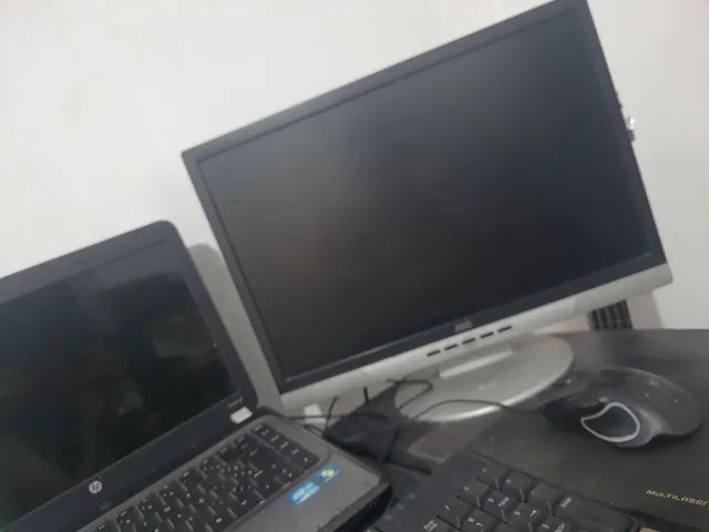 Notebook hp core i5 ssd 128 6gb ram teclado e mouse externo dell, monitor aoc 20 polegadas - Foto 2