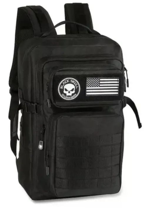 Men's Black Skull Backpack, Durable, Laptop-Compatible64231136048257121