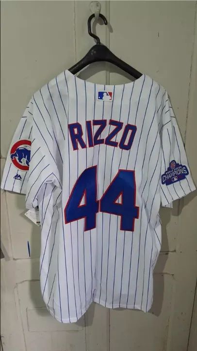 Camiseta Baseball Original Nova Chicago Cubs World Series Rizzo - Peça de Colecionador