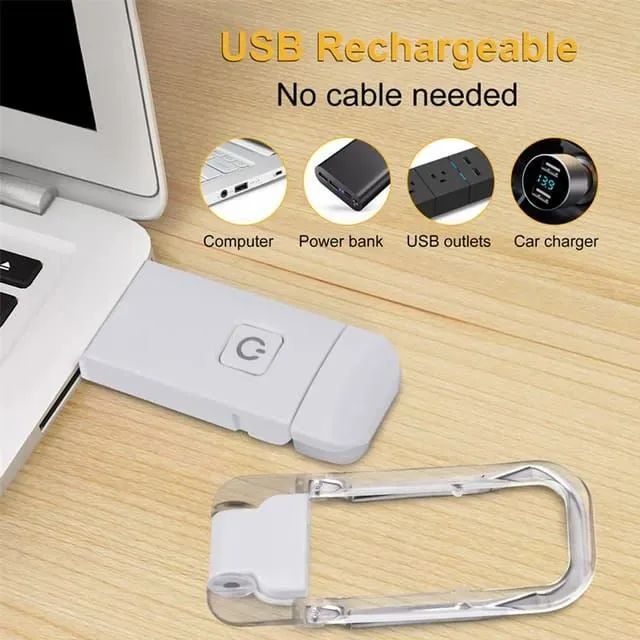 Mini luminária de leitura LED portátil carregamento USB brilho ajustável - Foto 6