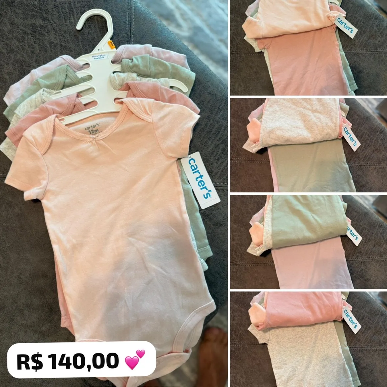 Bodies Carter's 12m - Kit com 5 Unidades
