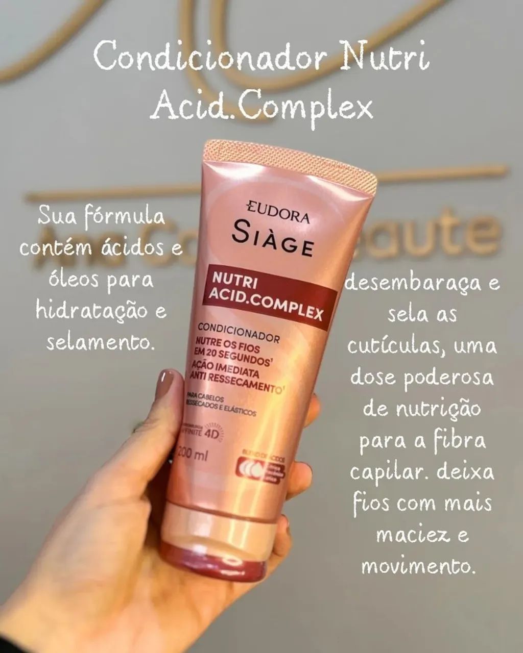 Kit Eudora Siàge Nutri Acid Complex Shampoo, Condicionador e Máscara - Foto 3