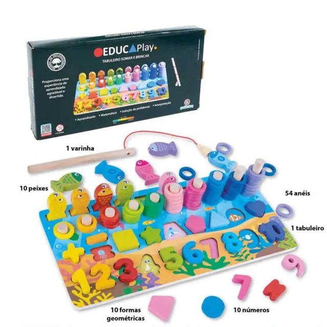 Tabuleiro Brinquedo Pedagógico Para Crianças Em Madeira Montessori