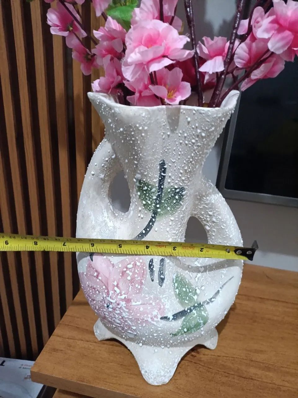Vaso Antigo de Cerâmica - Pintura Floral *vintage* - Foto 5