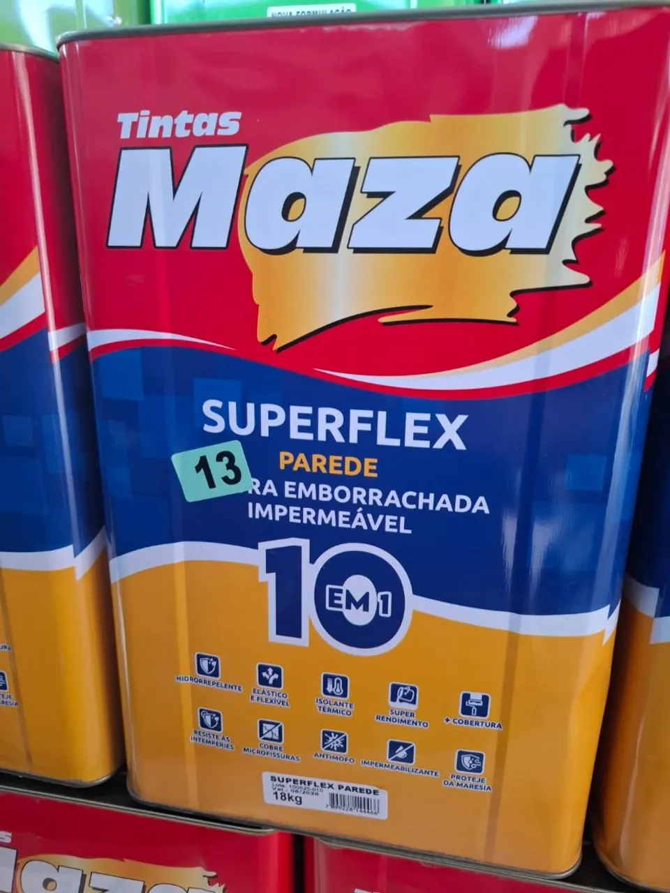 Tinta Superflex 10 em 1 Maza emborrachada para Paredes apenas cor branca - 18kg