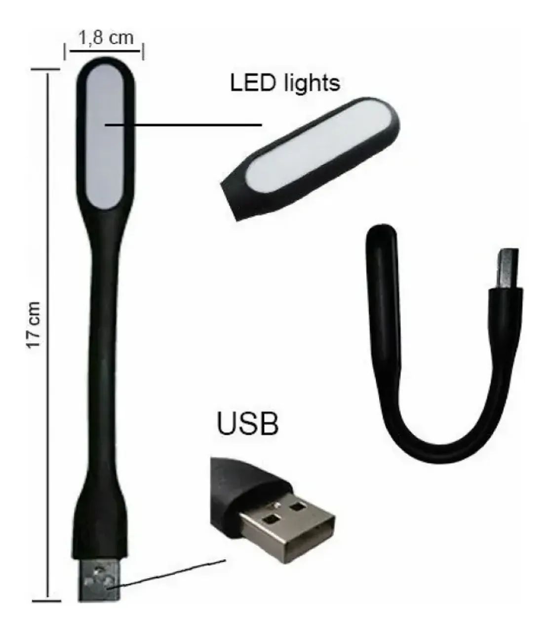 Luminária Flexível Led Usb Para Notebook Pc Leitura - Foto 2