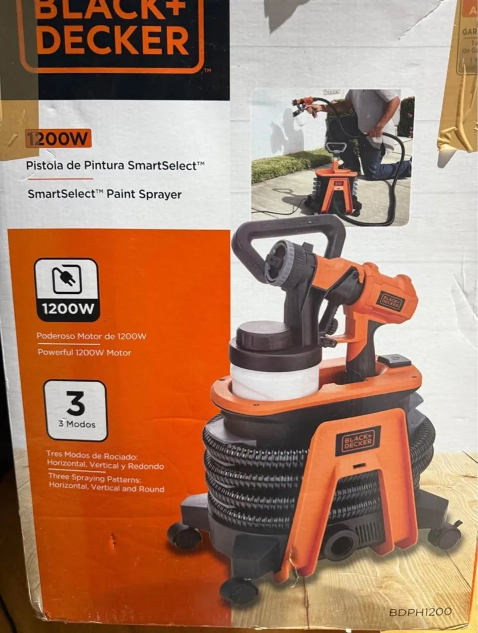 Pistola Aplicador de Pintura e Pulverizadora Elétrica 1200W 220v Bdph1200 - Black + Decker - Foto 4