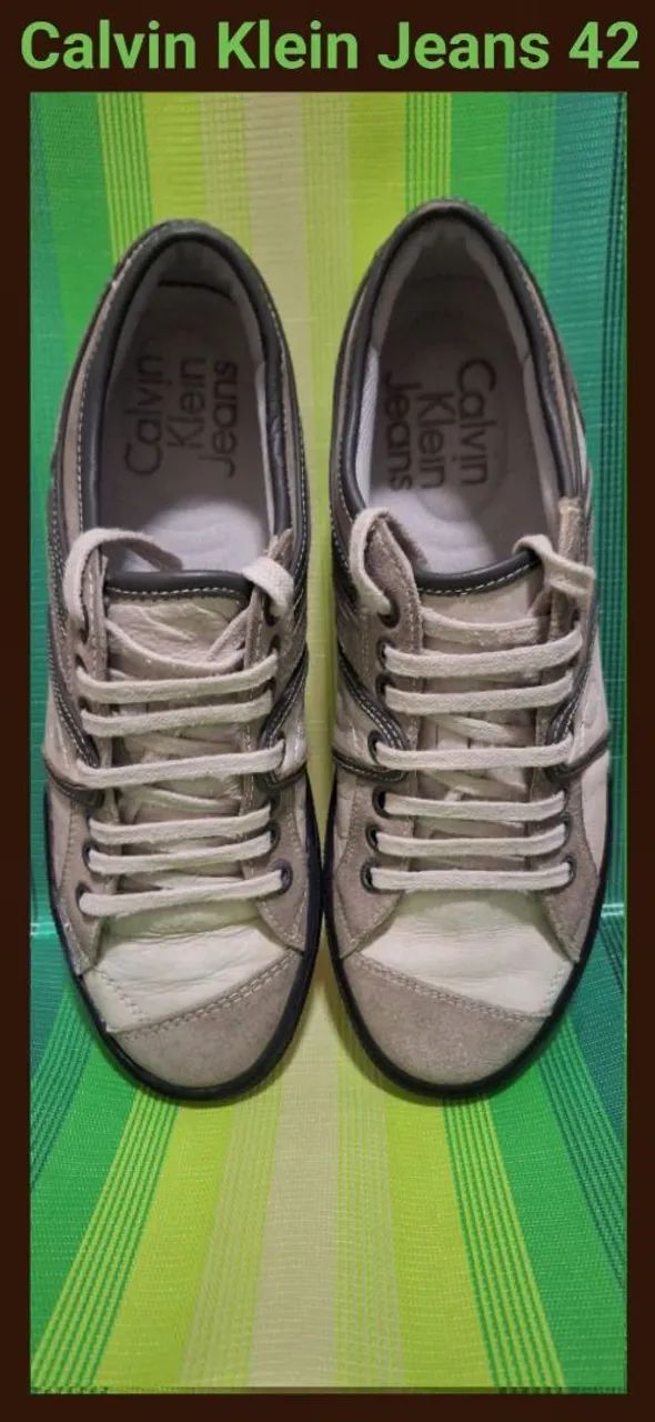 Estiloso Tênis Masculino Calvin Klein Jeans 100% Couro Tamanho 42 Mtooo Lindooo!!! - Foto 2