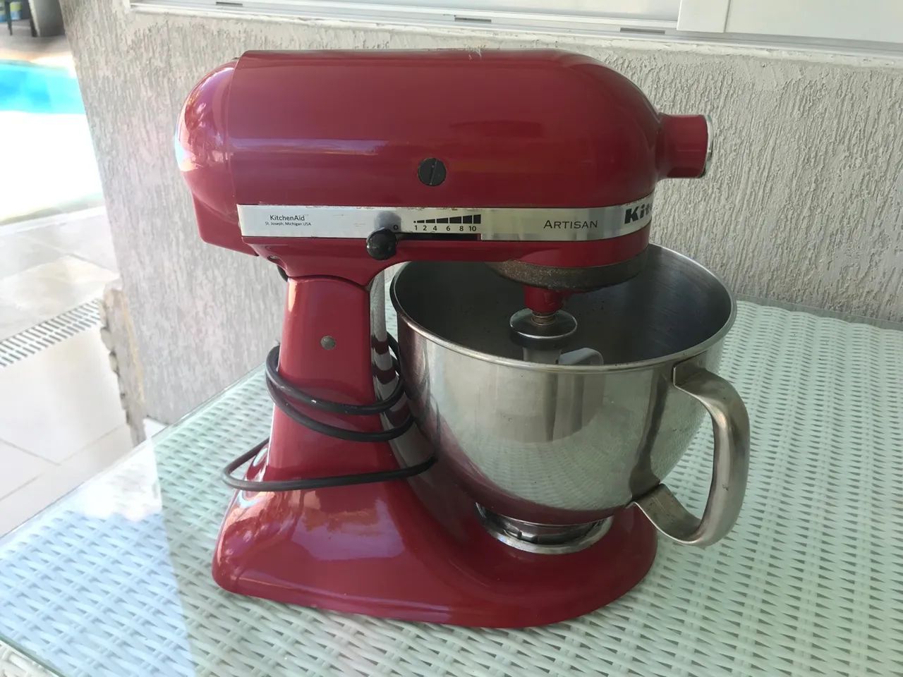Batedeira KitchenAid Artisan Vermelha usada - Foto 3