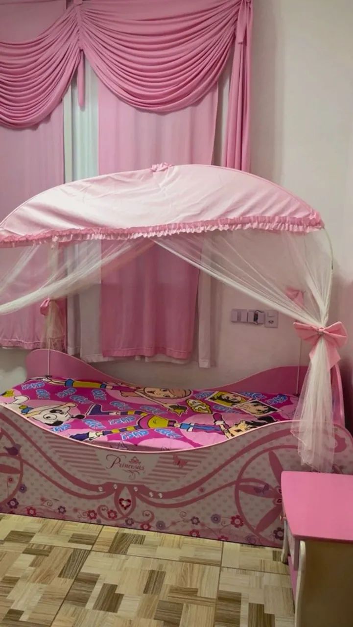 Cama de solteiro, cortina criado mudo - Foto 4