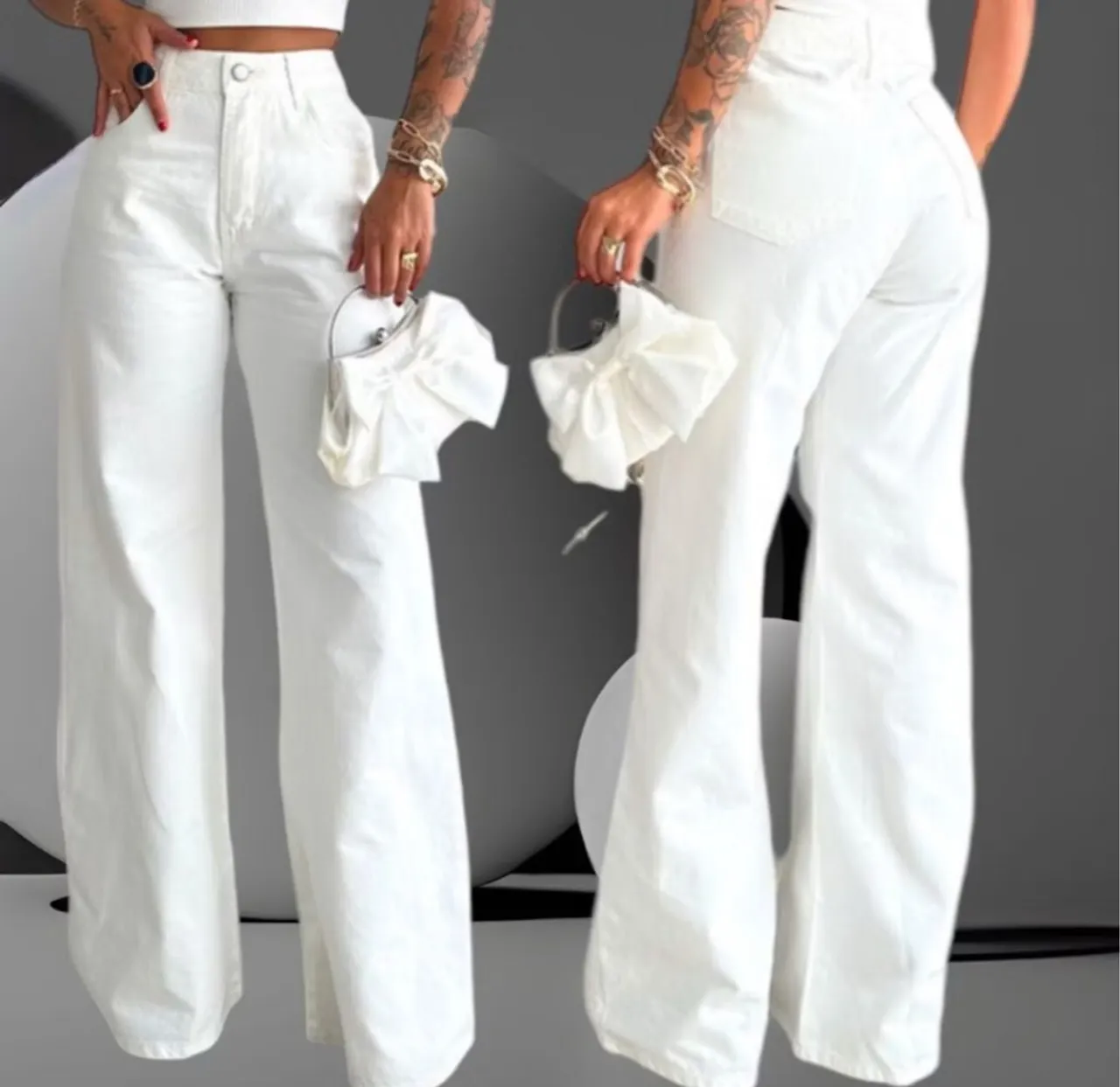 Calça Jeans Flare Branca