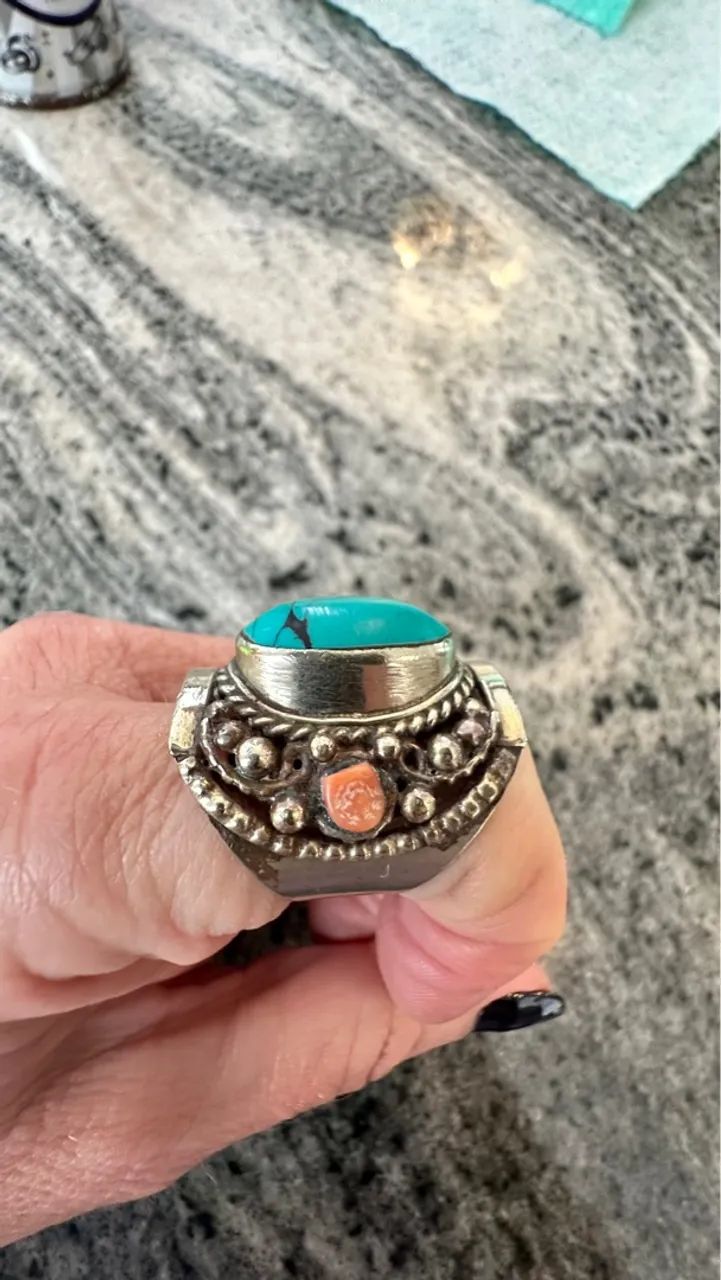 Anel de prata com turquesa - Foto 3