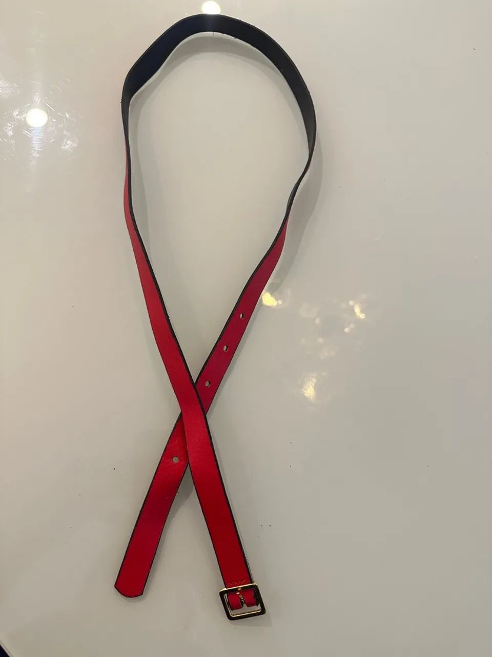 Cinto vermelho em courino - Foto 3