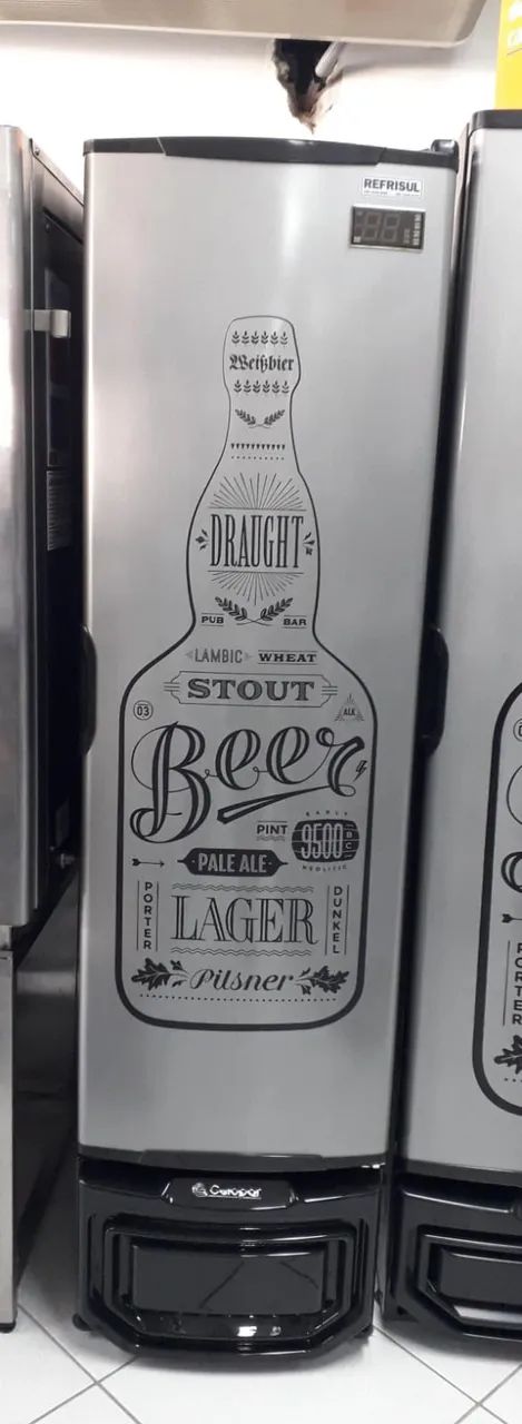 Cervejeira 230 litros porta tipo inox adesivada - Gelopar- - Sadi