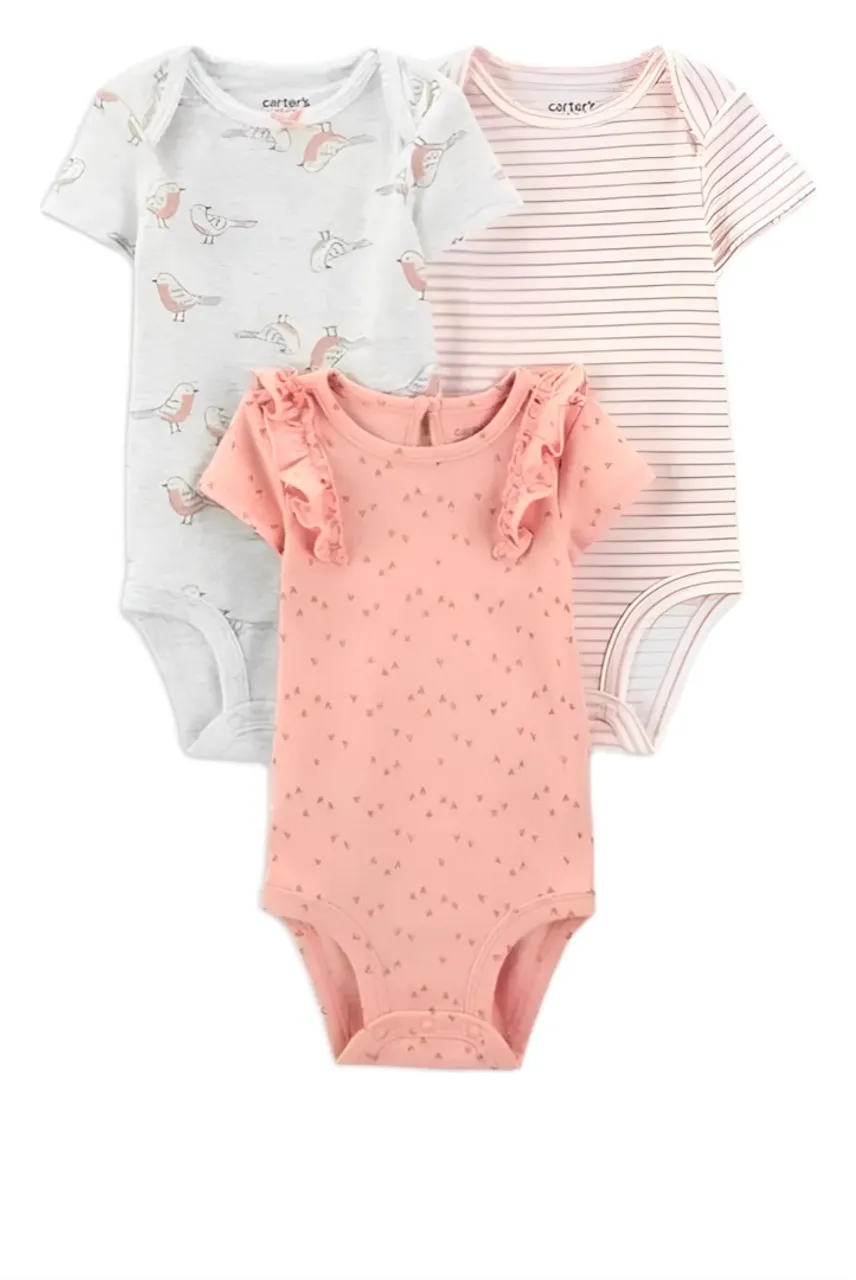 Kit Bodies Carter's para Bebê - 3 Peças