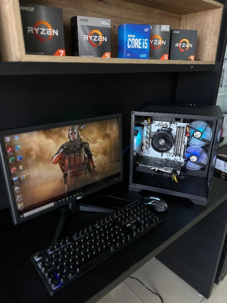 Pc Gamer Rzyen 5 5500 + RX6600 + 16 ram + ssd - Novo Lacrado 1 Ano de Garantia - Lojaswiki - Foto 2