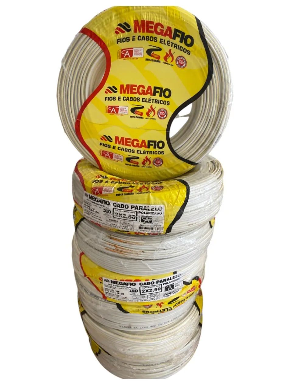 Cabo flexível paralelo fio 2x2,5 milímetros megafio