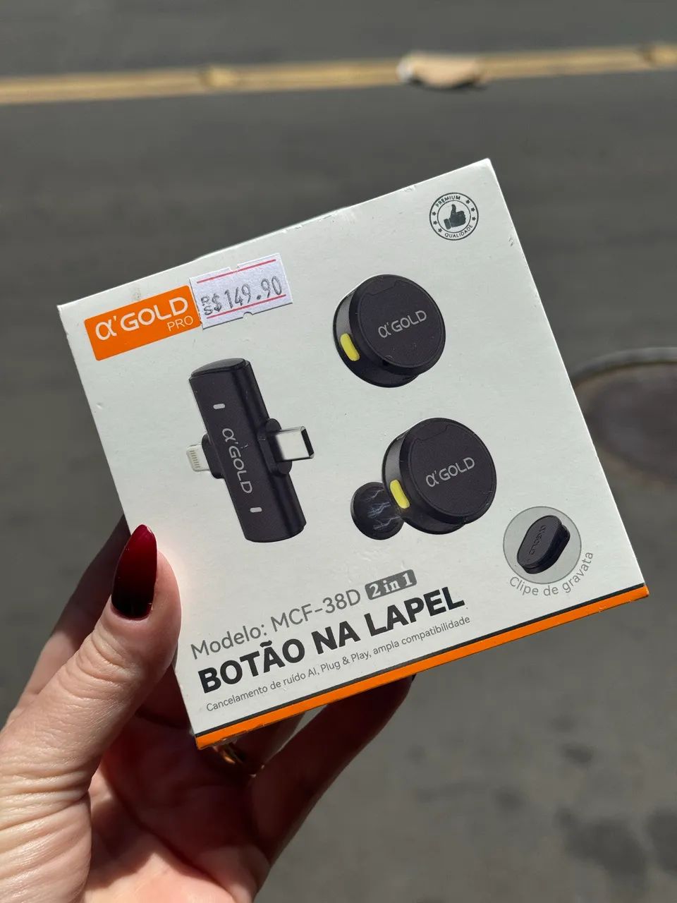 Microfone de Lapela Duplo p/ Iphone e Tipo C 