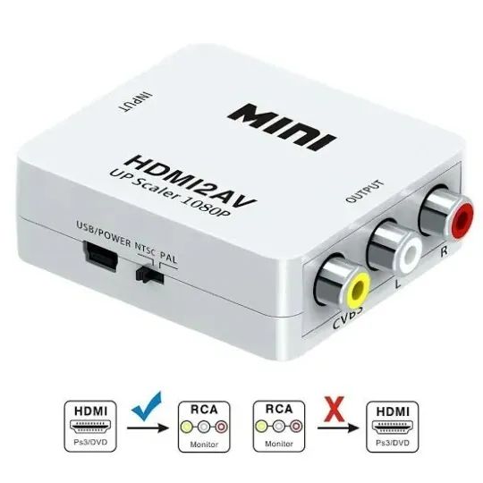 Mini Conversor HDMI para AV RCA Adaptador de Vídeo HD - KAP-V115 Loja Coimbra Computadores - Foto 3