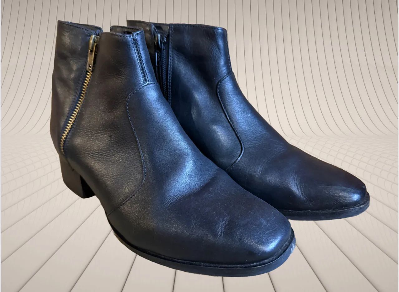 Botas de couro pretas - Foto 3