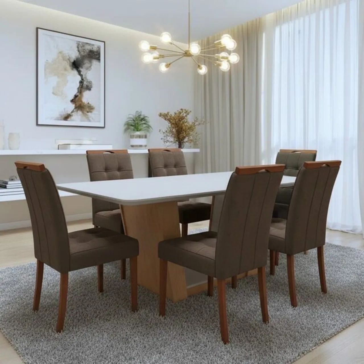 Mesa Apogeu com 6 cadeiras Sophia - Entrega Rápida  - Foto 2