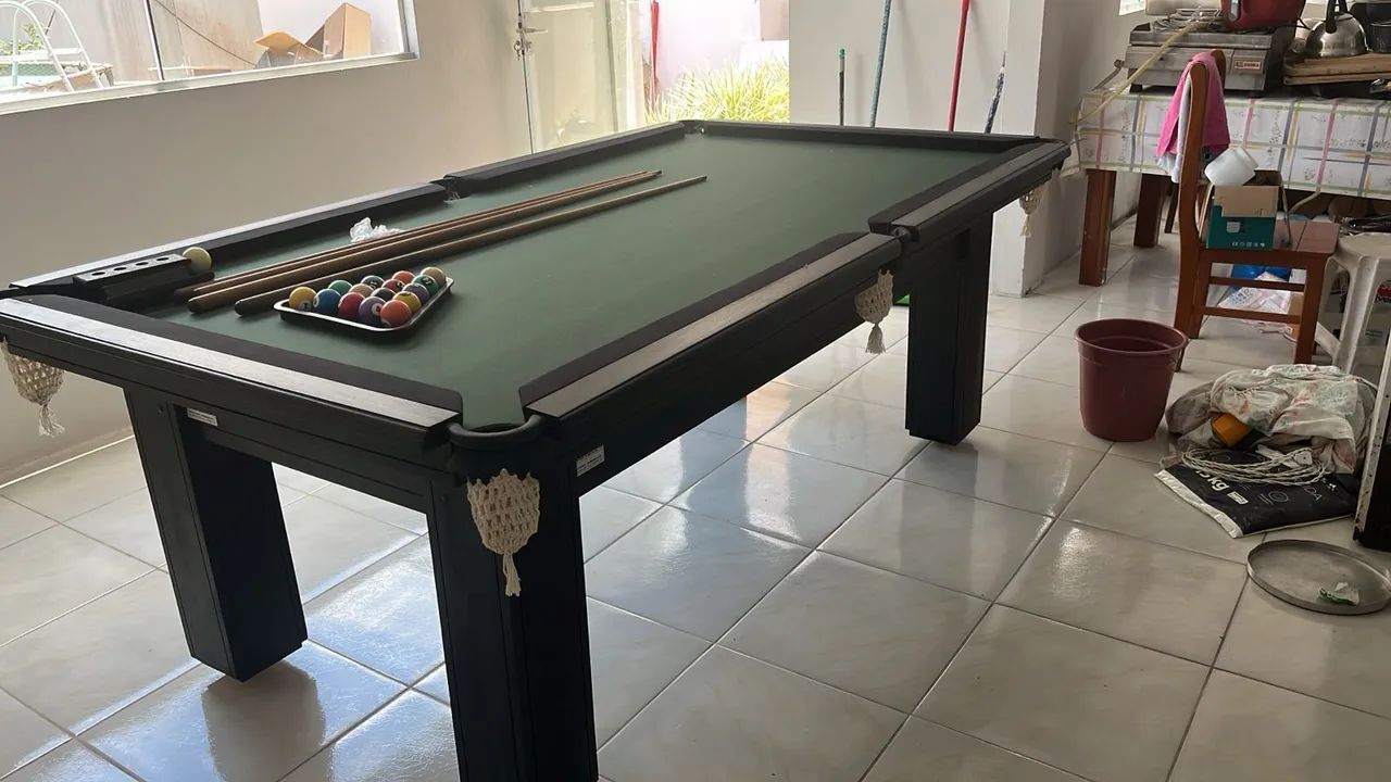 Mesa de Bilhar Preta Tecido Verde Modelo FPF6584 - Foto 3