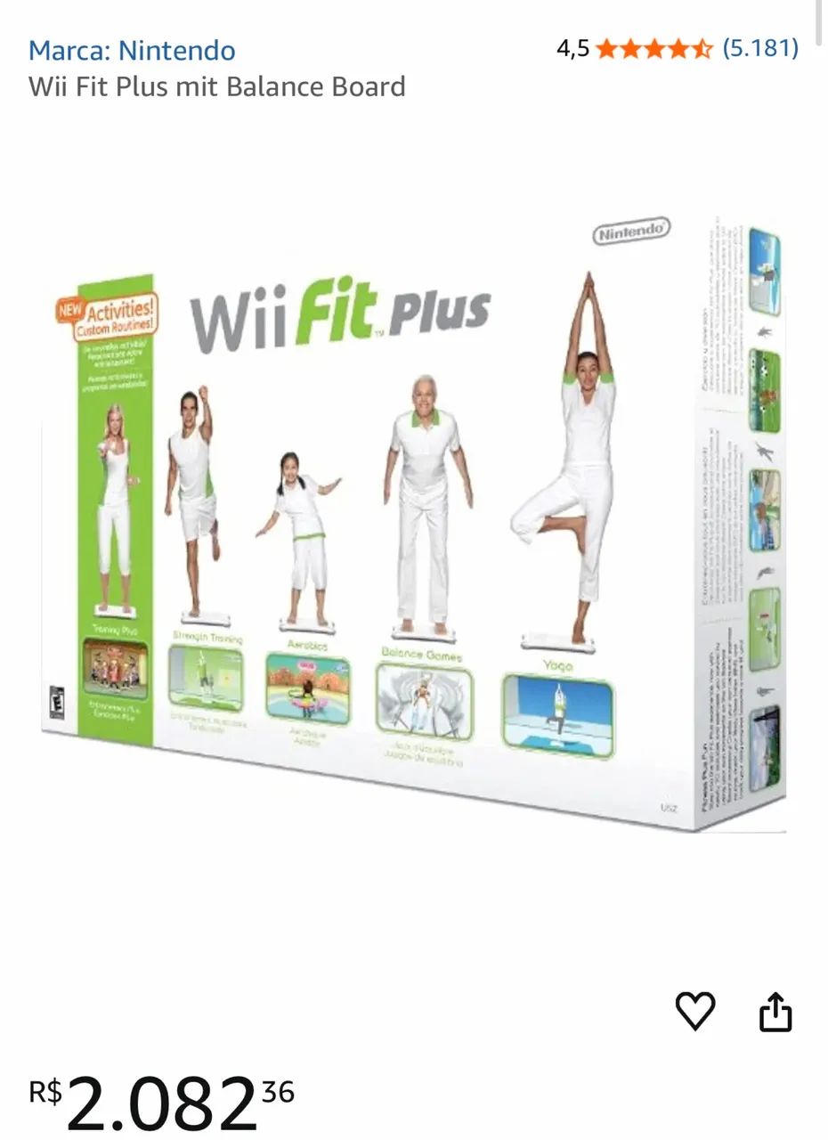 2 Jogos + balance board Nintendo Wii Fit Plus + Tapete Dance Revolucion
