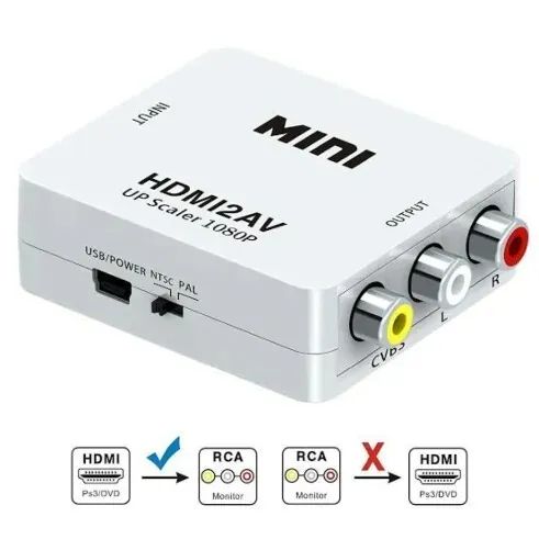 Mini Conversor HDMI para AV RCA Adaptador de Vídeo HD - KAP-V115 Loja Coimbra Computadores - Foto 2