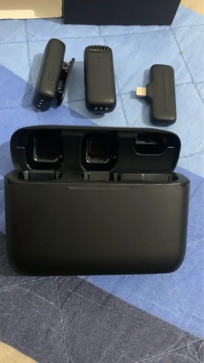 Microfone Sem Fio J12 Lapela P/ iPhone iPad Lightning 2 Mics - Foto 3