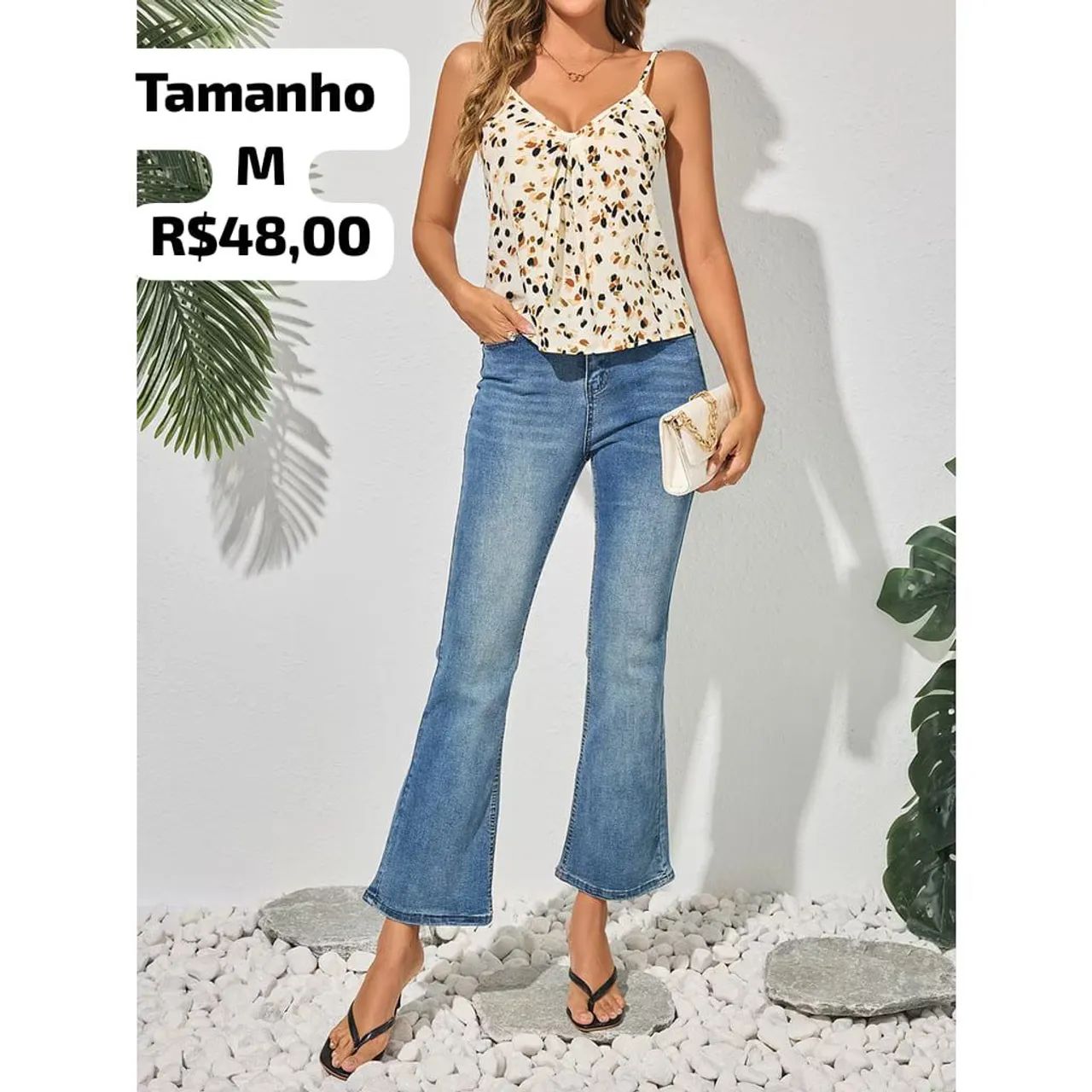 Blusa Feminina Estampada - Tamanho M - Foto 4