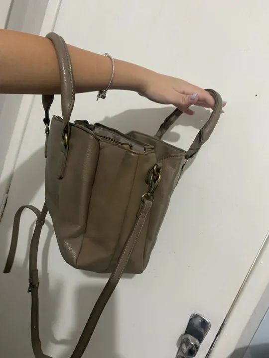 Bolsa de ombro marrom Satinato - Foto 5
