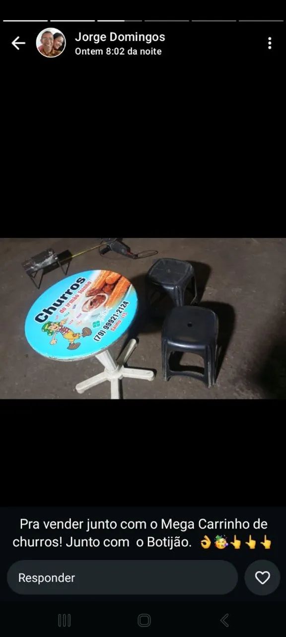 Carrinho de churros completo com dois bancos e uma mesa - Foto 2