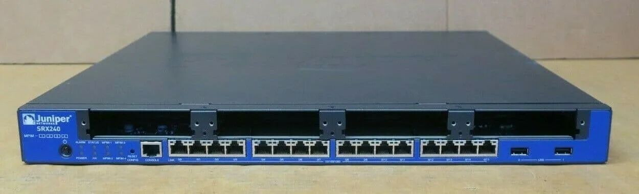 Firewall Juniper Networks SRX240 Gateway de serviços de 16 portas 