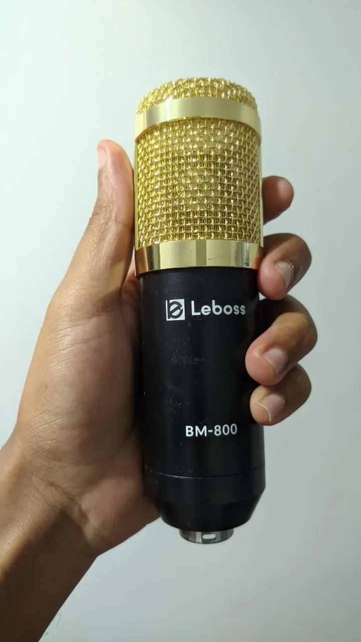 Microfone Condensador Leboss BM-800 Dourado