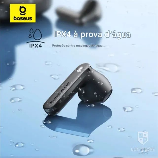Fone Bluetooth 5.3 Baseus E16 Versão 2026 IPX4 A Prova D`Água Big Bass Preto - Foto 3