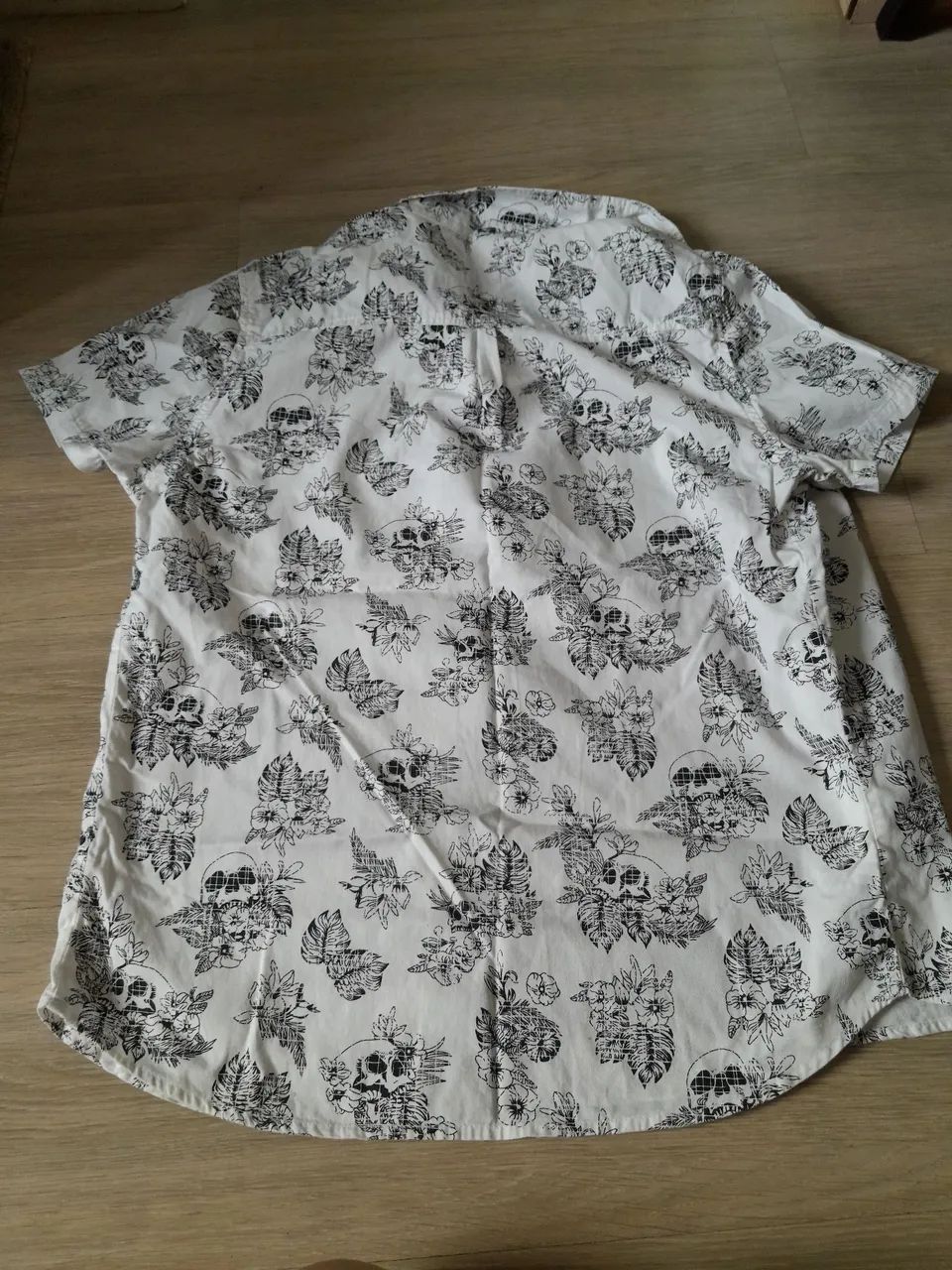 Camisa Manga Curta Estampa Caveira - Foto 2