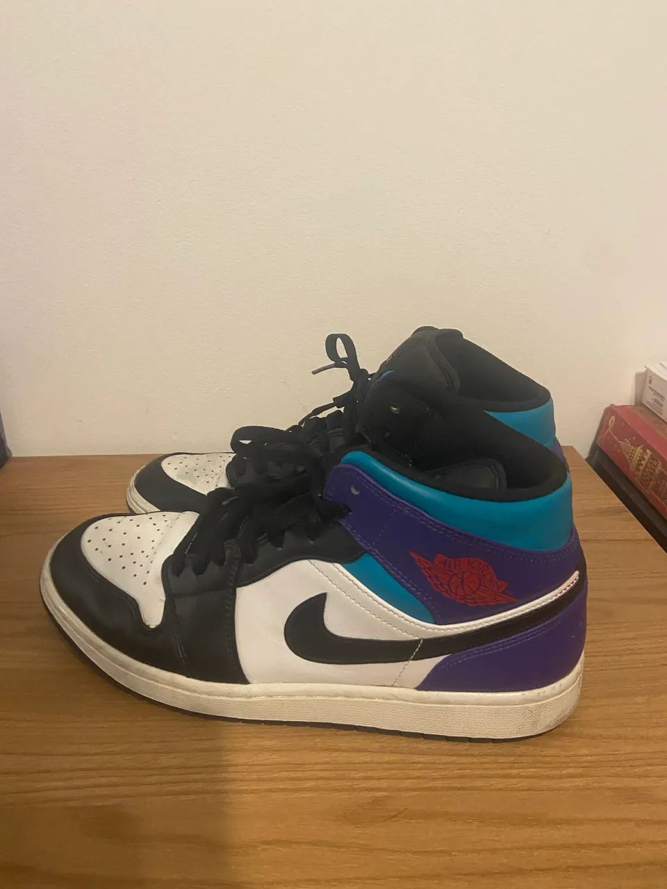 Air Jordan 1 Mid Original 43 Azul e Roxo usado - Foto 4